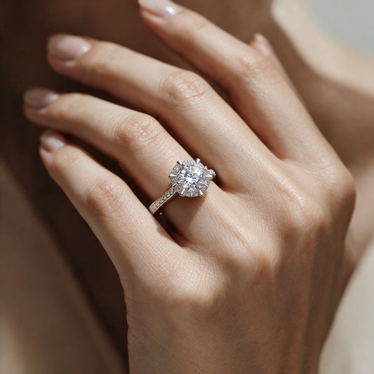 Twisted Pavé Solitaire Ring
