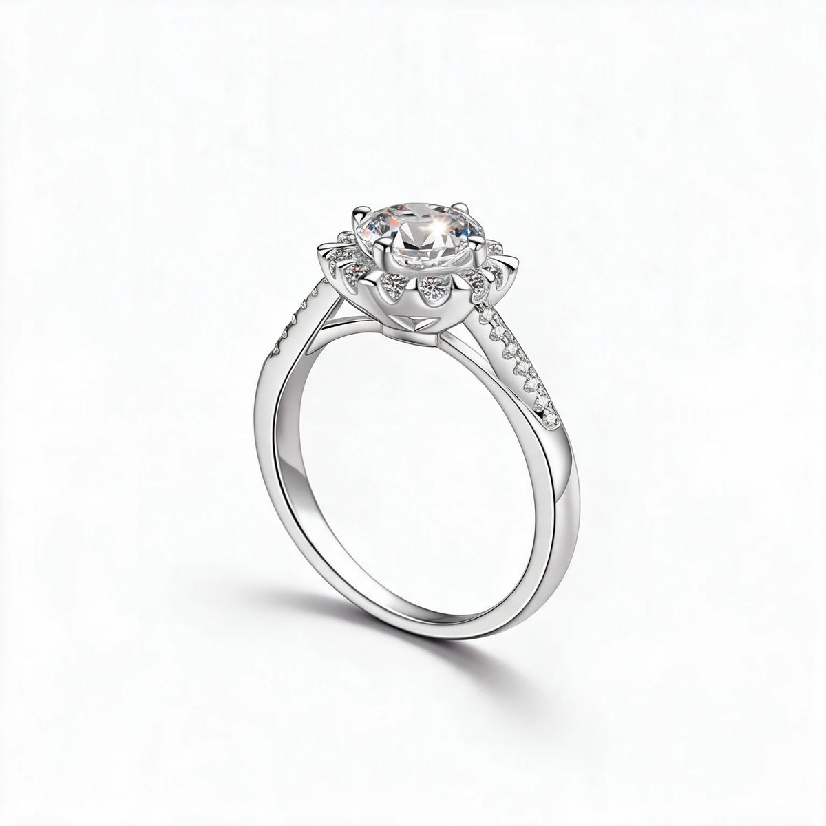Twisted Pavé Solitaire Ring