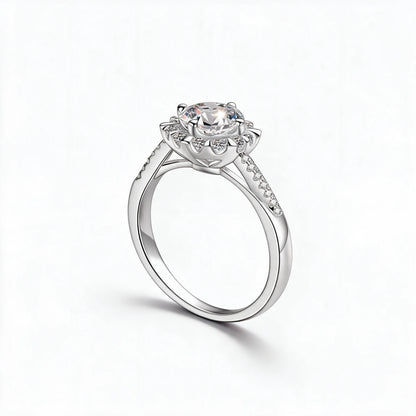 Twisted Pavé Solitaire Ring