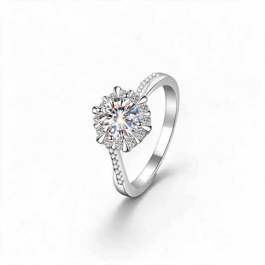 Twisted Pavé Solitaire Ring
