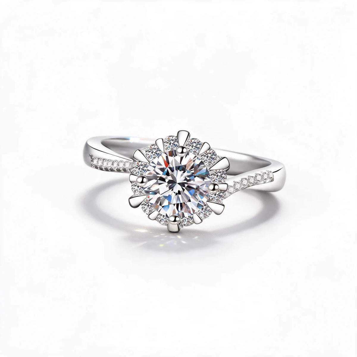 Twisted Pavé Solitaire Ring