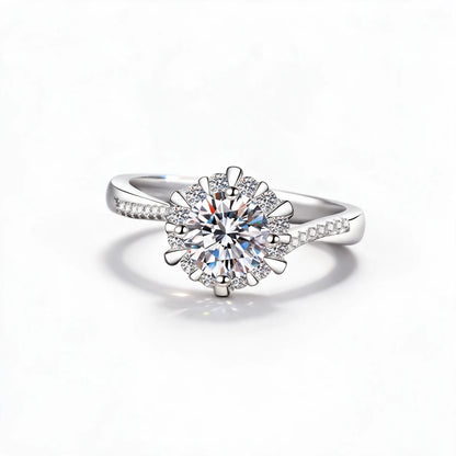 Twisted Pavé Solitaire Ring