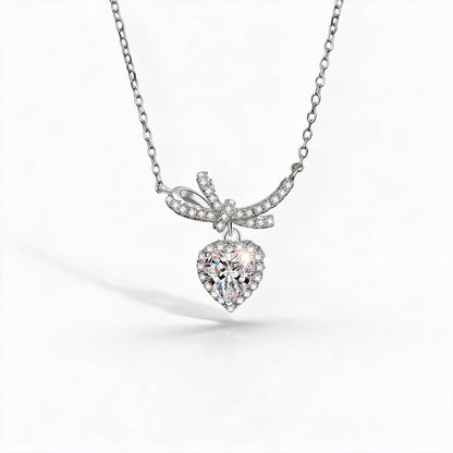Bow & Heart Pendant Necklace