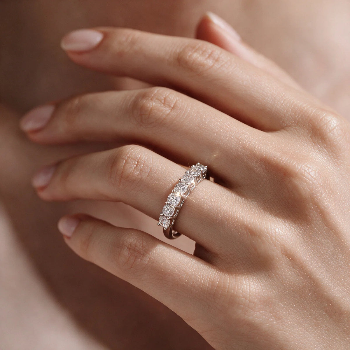 Seven-Stone Half Eternity Ring