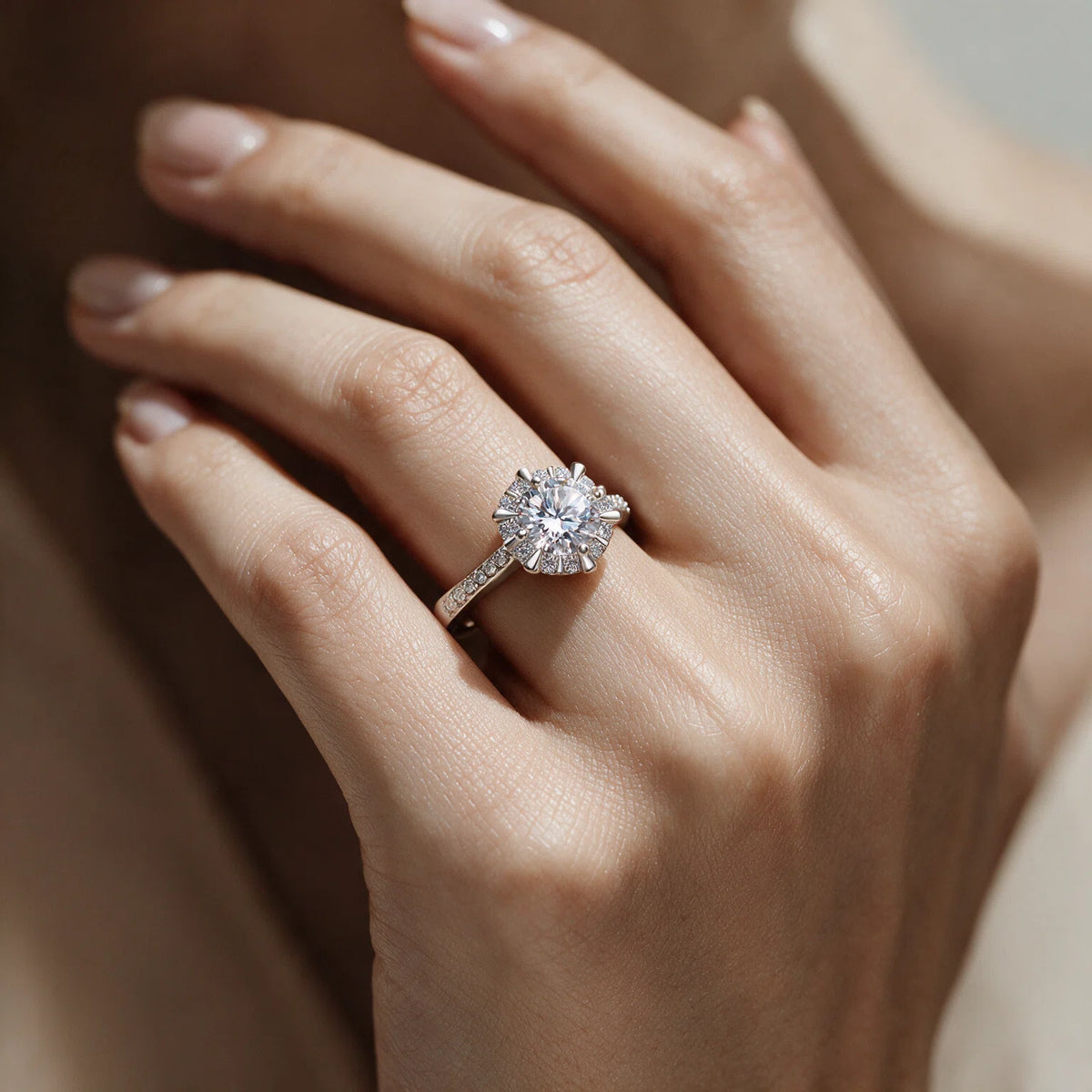 Twisted Pavé Solitaire Ring